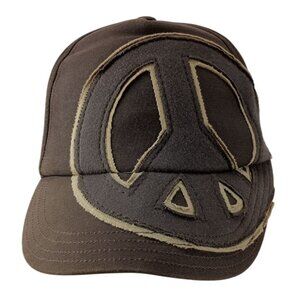 Gymboree Hat Cap Snap Back Kids Youth 8-Up Adjustable Brown with Peace Sign